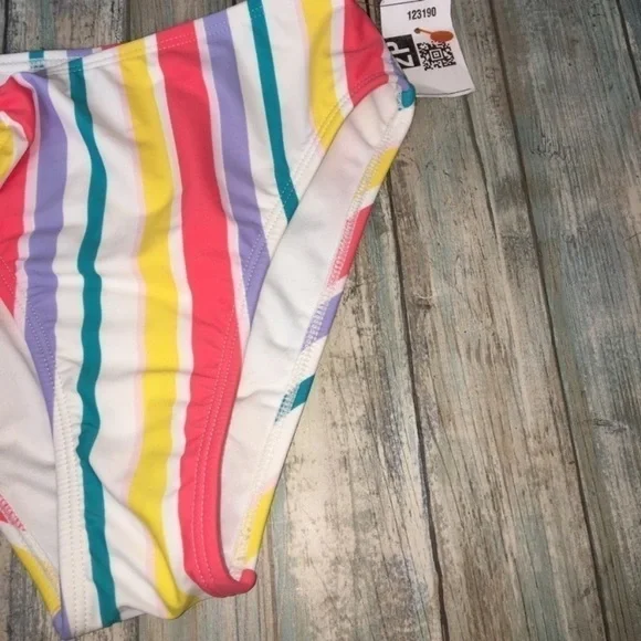Xhilaration High Waisted Striped Bikini Bottoms - Picture 3 of 5